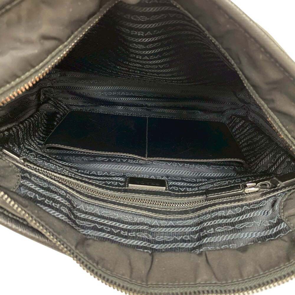 PRADA Black Leather Saffiano Messenger Shoulder Bag - Picture 9 of 10